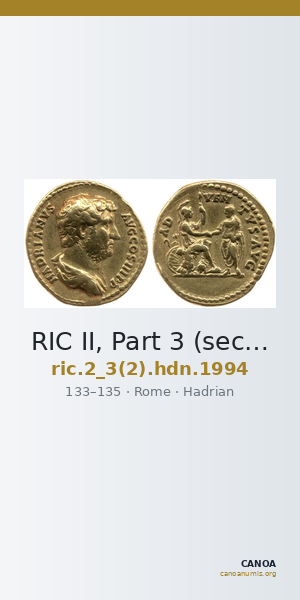 RIC II, Part 3 (second edition) Hadrian 1994 — CANOA