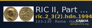 RIC II, Part 3 (second edition) Hadrian 1994 — CANOA