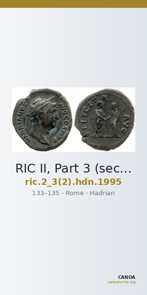 RIC II, Part 3 (second edition) Hadrian 1995 — CANOA