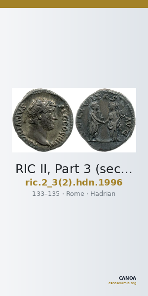 RIC II, Part 3 (second edition) Hadrian 1996 — CANOA