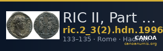 RIC II, Part 3 (second edition) Hadrian 1996 — CANOA