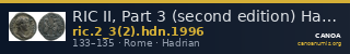 RIC II, Part 3 (second edition) Hadrian 1996 — CANOA