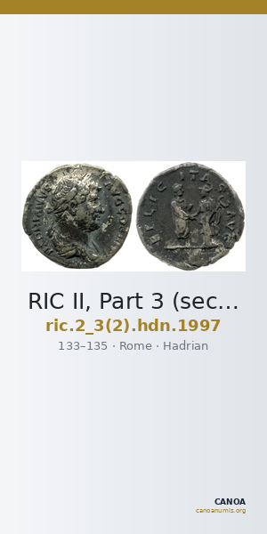 RIC II, Part 3 (second edition) Hadrian 1997 — CANOA