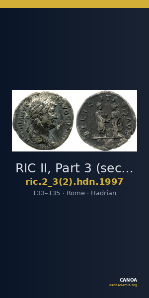 RIC II, Part 3 (second edition) Hadrian 1997 — CANOA
