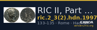 RIC II, Part 3 (second edition) Hadrian 1997 — CANOA