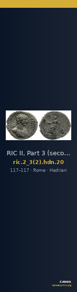 RIC II, Part 3 (second edition) Hadrian 20 — CANOA
