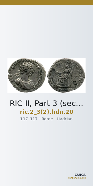 RIC II, Part 3 (second edition) Hadrian 20 — CANOA