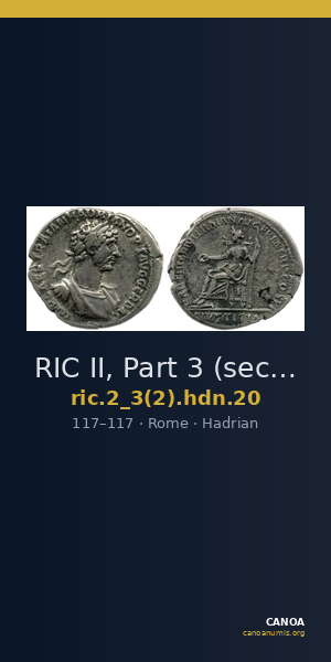 RIC II, Part 3 (second edition) Hadrian 20 — CANOA