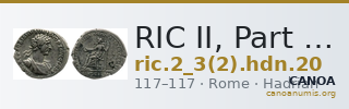 RIC II, Part 3 (second edition) Hadrian 20 — CANOA