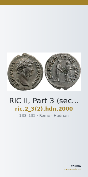 RIC II, Part 3 (second edition) Hadrian 2000 — CANOA