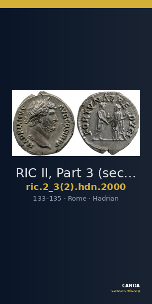 RIC II, Part 3 (second edition) Hadrian 2000 — CANOA