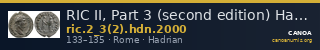 RIC II, Part 3 (second edition) Hadrian 2000 — CANOA