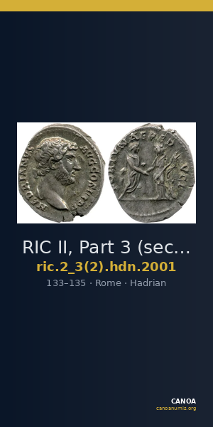 RIC II, Part 3 (second edition) Hadrian 2001 — CANOA