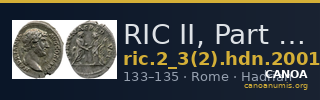 RIC II, Part 3 (second edition) Hadrian 2001 — CANOA