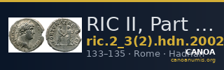 RIC II, Part 3 (second edition) Hadrian 2002 — CANOA