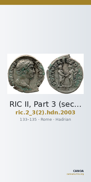 RIC II, Part 3 (second edition) Hadrian 2003 — CANOA