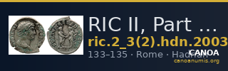 RIC II, Part 3 (second edition) Hadrian 2003 — CANOA