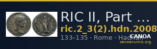 RIC II, Part 3 (second edition) Hadrian 2008 — CANOA