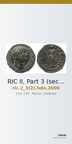 RIC II, Part 3 (second edition) Hadrian 2009 — CANOA