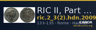 RIC II, Part 3 (second edition) Hadrian 2009 — CANOA