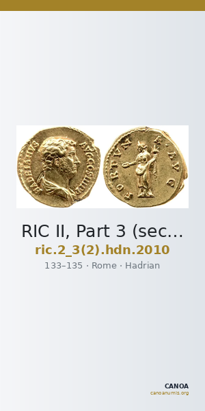 RIC II, Part 3 (second edition) Hadrian 2010 — CANOA