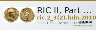 RIC II, Part 3 (second edition) Hadrian 2010 — CANOA