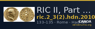 RIC II, Part 3 (second edition) Hadrian 2010 — CANOA