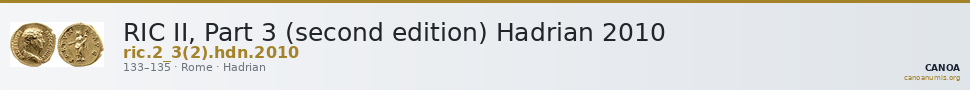 RIC II, Part 3 (second edition) Hadrian 2010 — CANOA