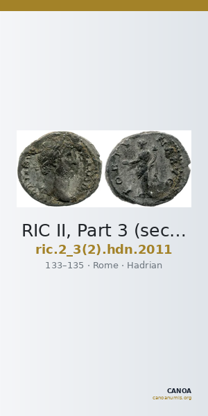RIC II, Part 3 (second edition) Hadrian 2011 — CANOA