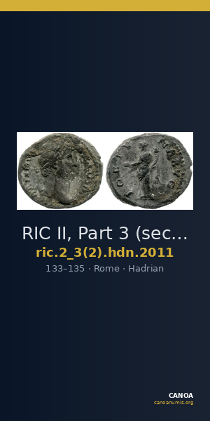 RIC II, Part 3 (second edition) Hadrian 2011 — CANOA