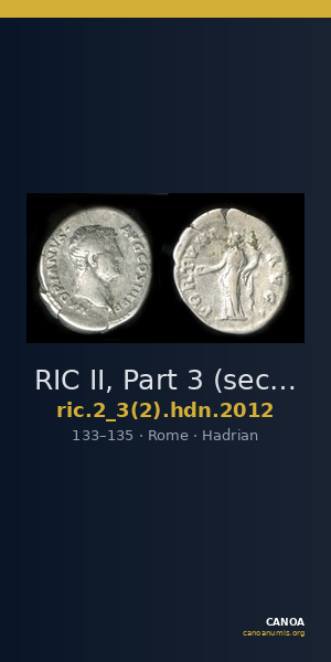 RIC II, Part 3 (second edition) Hadrian 2012 — CANOA