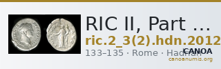 RIC II, Part 3 (second edition) Hadrian 2012 — CANOA