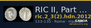 RIC II, Part 3 (second edition) Hadrian 2012 — CANOA