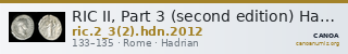 RIC II, Part 3 (second edition) Hadrian 2012 — CANOA
