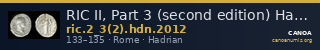 RIC II, Part 3 (second edition) Hadrian 2012 — CANOA
