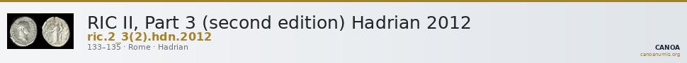 RIC II, Part 3 (second edition) Hadrian 2012 — CANOA