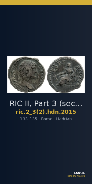 RIC II, Part 3 (second edition) Hadrian 2015 — CANOA