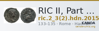RIC II, Part 3 (second edition) Hadrian 2015 — CANOA