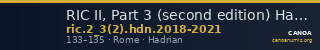 RIC II, Part 3 (second edition) Hadrian 2018-2021 — CANOA