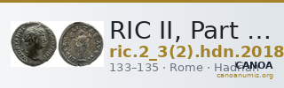 RIC II, Part 3 (second edition) Hadrian 2018 — CANOA