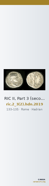 RIC II, Part 3 (second edition) Hadrian 2019 — CANOA