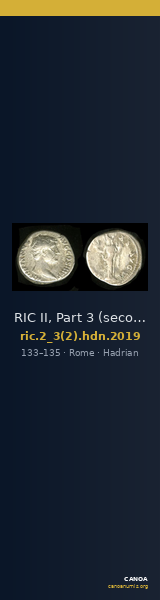 RIC II, Part 3 (second edition) Hadrian 2019 — CANOA