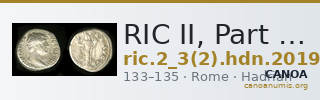 RIC II, Part 3 (second edition) Hadrian 2019 — CANOA