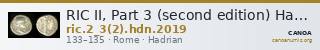 RIC II, Part 3 (second edition) Hadrian 2019 — CANOA