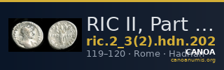 RIC II, Part 3 (second edition) Hadrian 202 — CANOA
