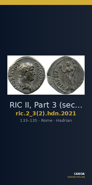 RIC II, Part 3 (second edition) Hadrian 2021 — CANOA