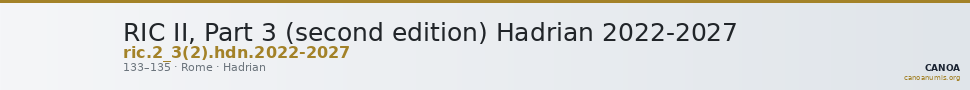 RIC II, Part 3 (second edition) Hadrian 2022-2027 — CANOA