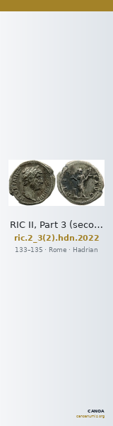 RIC II, Part 3 (second edition) Hadrian 2022 — CANOA