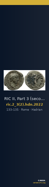 RIC II, Part 3 (second edition) Hadrian 2022 — CANOA