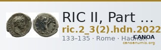 RIC II, Part 3 (second edition) Hadrian 2022 — CANOA